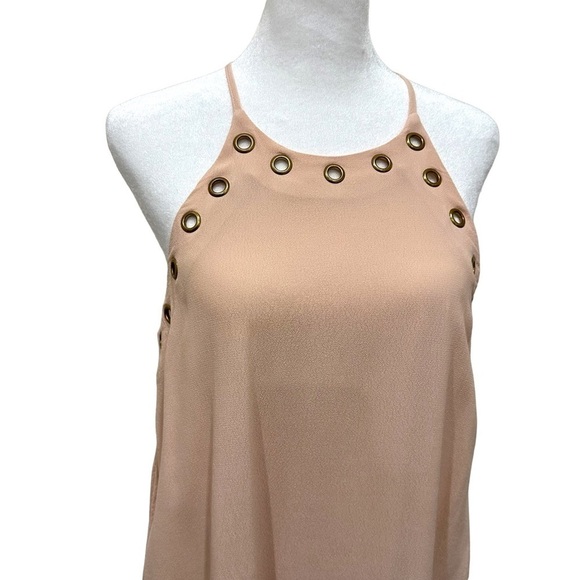 Lulus Light Pink Crepe Halter Lined Mini Dress Size Medium - Picture 2 of 8